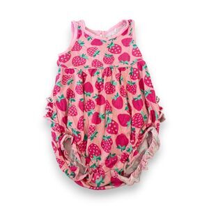 Little Sleepies Sweet Strawberries Bubble Romper 6-12 Months